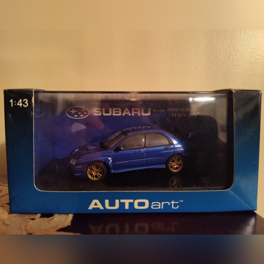 Autoart Subaru Impreza WRX STI 2003   1:43 blue mini Car
